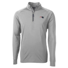 New England Patriots Cutter & Buck Big & Tall Adapt Eco Knit Quarter-Zip Pullover Jacket - Gray - NFL