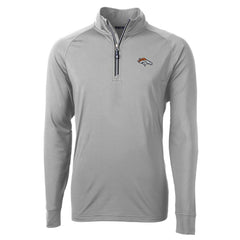 Denver Broncos Cutter & Buck Big & Tall Adapt Eco Knit Quarter-Zip Pullover Jacket - Gray - NFL