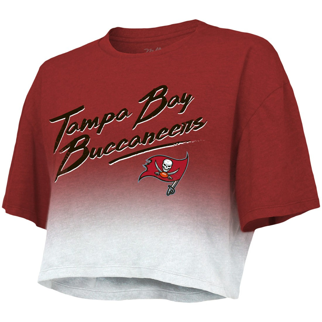 Tom Brady Tampa Bay Buccaneers Majestic Threads Women's Drip-Dye Player Name & Number Tri-Blend Crop T-Shirt - Red/White - NFL