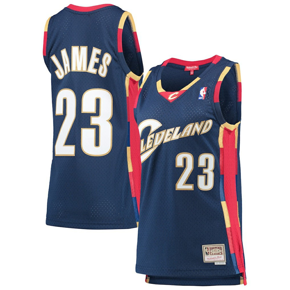 Mitchell & Ness LeBron James Cleveland Cavaliers Women's Hardwood Classics Swingman Jersey Navy
