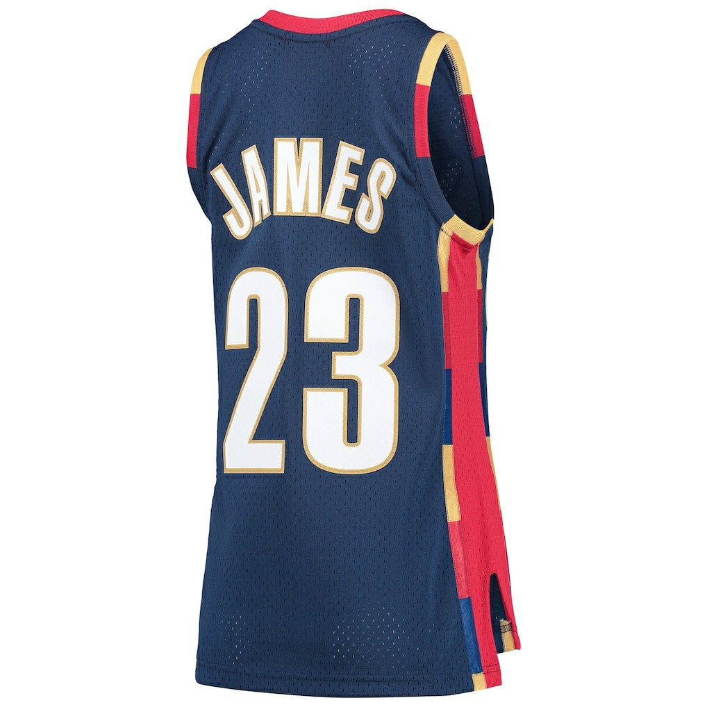 Mitchell & Ness LeBron James Cleveland Cavaliers Women's Hardwood Classics Swingman Jersey Navy