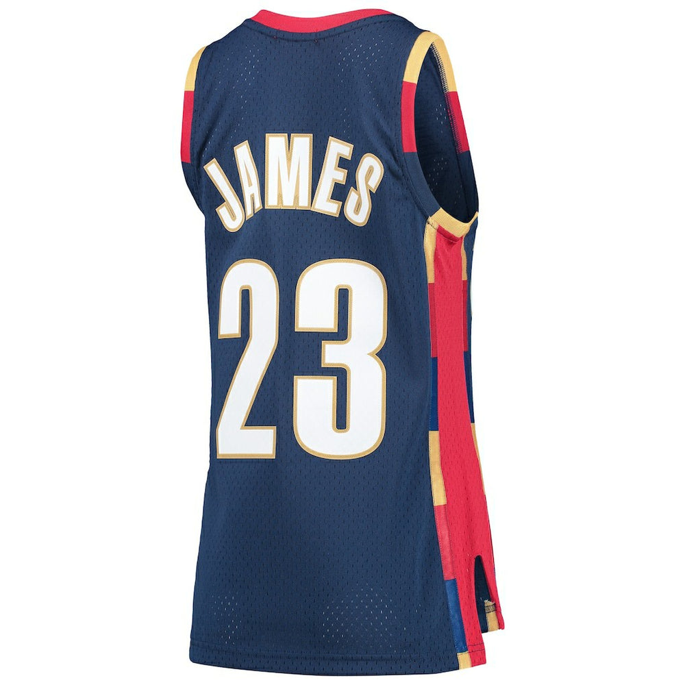 Mitchell & Ness LeBron James Cleveland Cavaliers Women's Hardwood Classics Swingman Jersey Navy