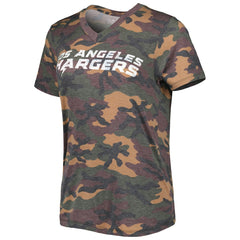 Justin Herbert Los Angeles Chargers Majestic Threads Women's Name & Number V-Neck Tri-Blend T-Shirt - Camo - NFL
