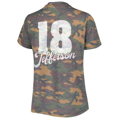 Justin Jefferson Minnesota Vikings Women's Name & Number Tri-Blend V-Neck T-Shirt - Camo - NFL