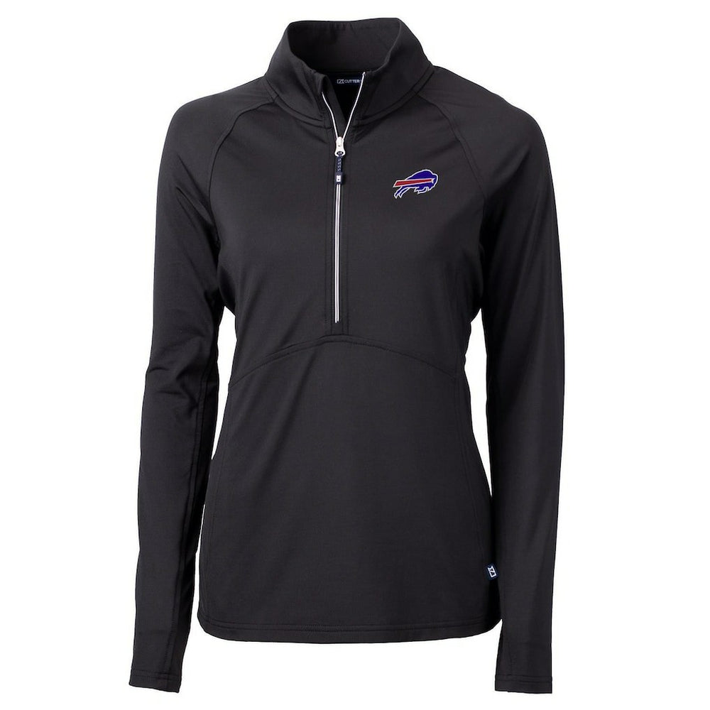 Buffalo Bills Cutter & Buck Women's Adapt Eco Knit Half-Zip Pullover Jacket - Black - NFL