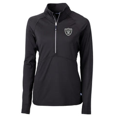 Las Vegas Raiders Cutter & Buck Women's Adapt Eco Knit Half-Zip Pullover Jacket - Black - NFL