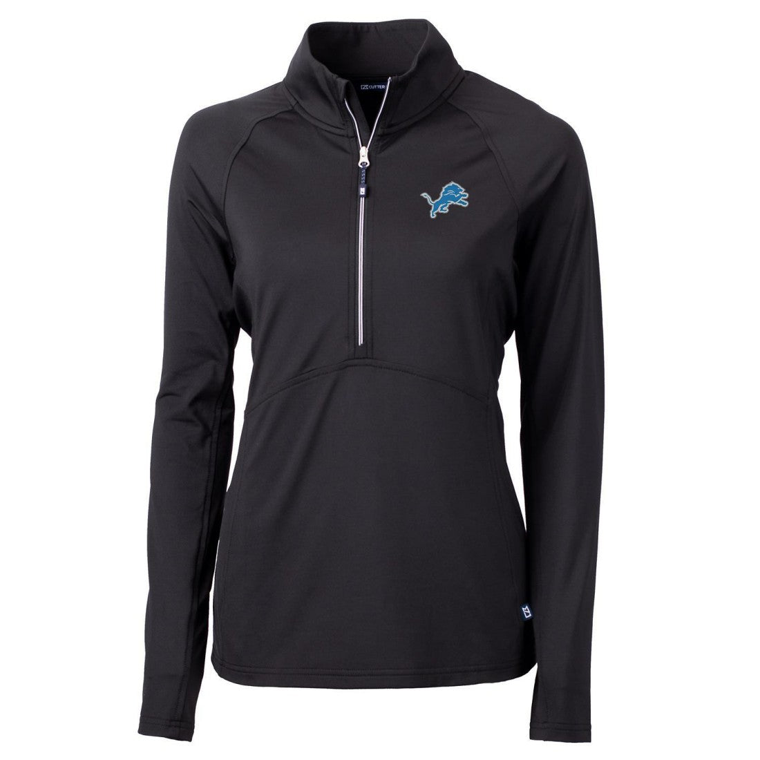 Detroit Lions Cutter & Buck Women's Adapt Eco Knit Half-Zip Pullover Jacket - Black - NFL