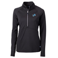 Detroit Lions Cutter & Buck Women's Adapt Eco Knit Half-Zip Pullover Jacket - Black - NFL