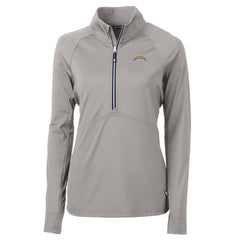 Los Angeles Chargers Cutter & Buck Women's Adapt Eco Knit Half-Zip Pullover Jacket - Gray - NFL