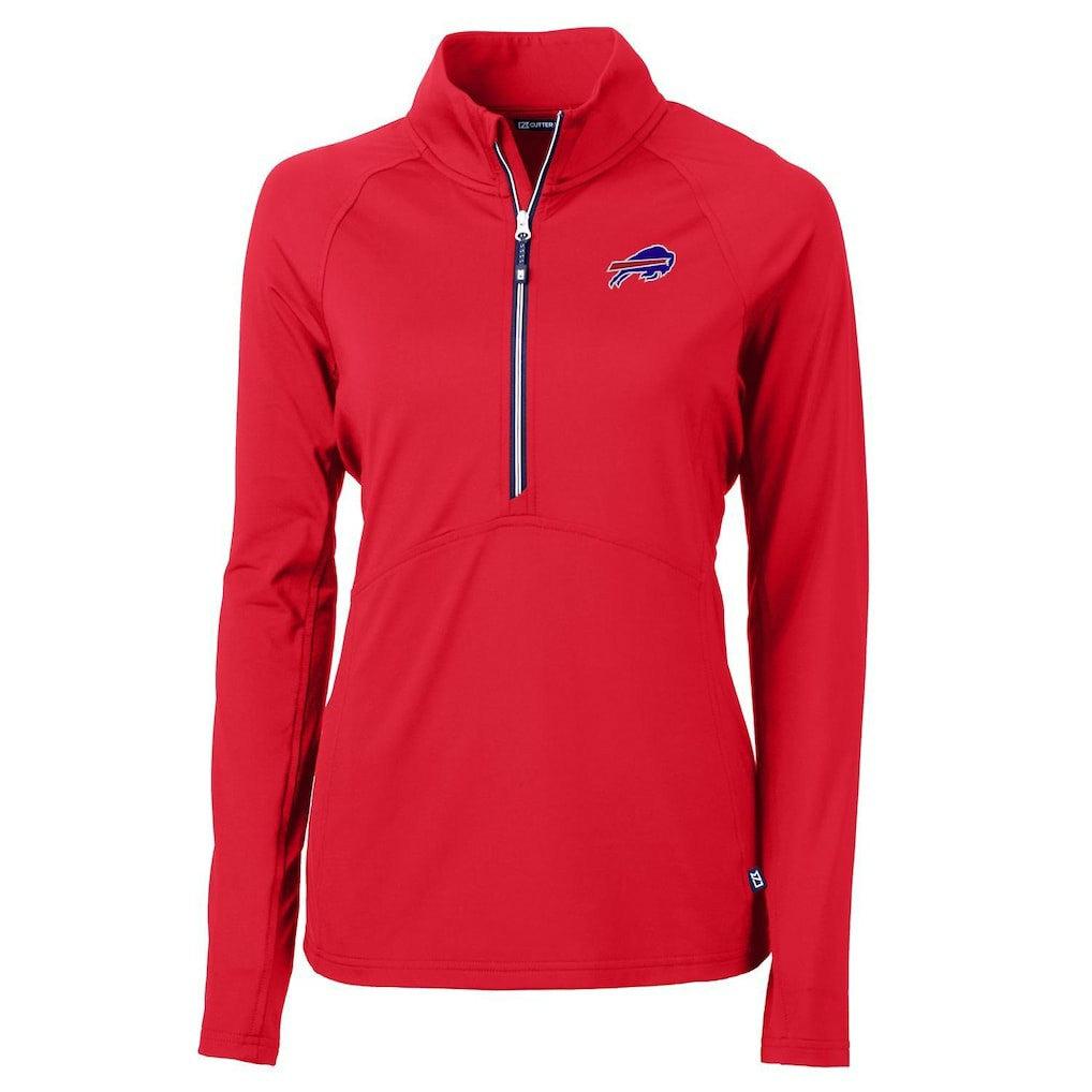 Buffalo Bills Cutter & Buck Women's Adapt Eco Knit Half-Zip Pullover Jacket - Red - NFL