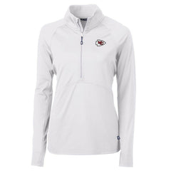 Kansas City Chiefs Cutter & Buck Women's Adapt Eco Knit Half-Zip Pullover Jacket - White - NFL