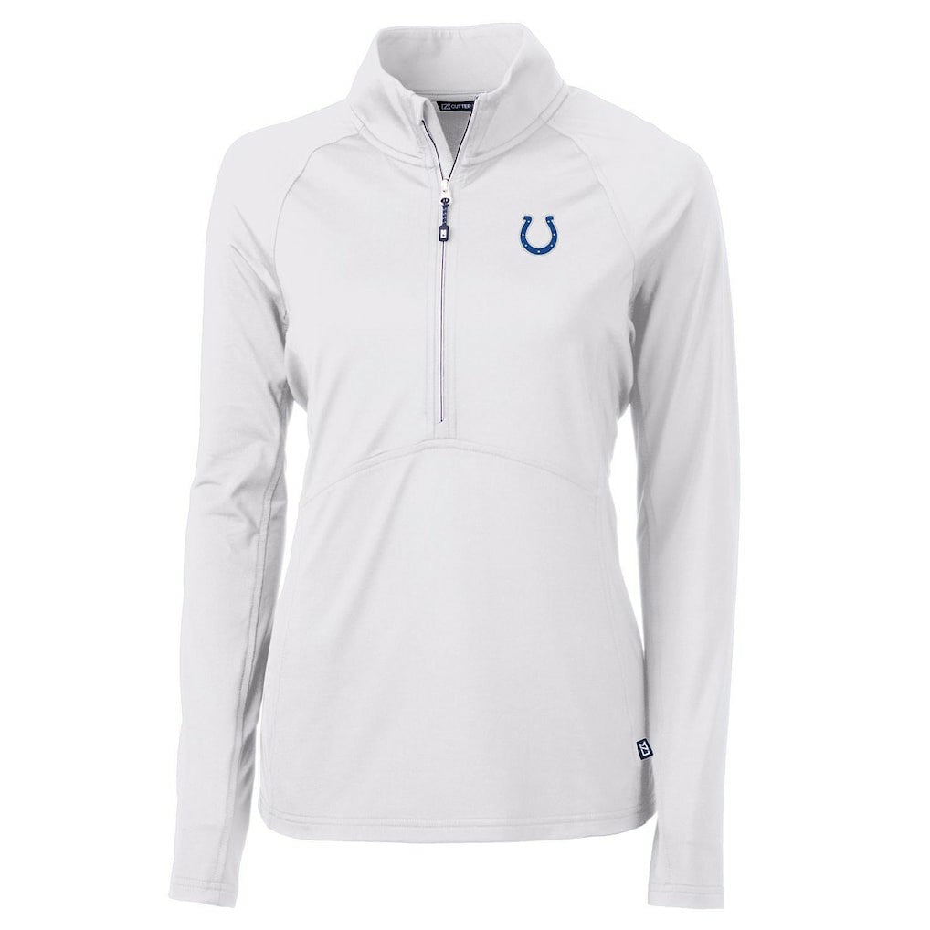 Indianapolis Colts Cutter & Buck Women's Adapt Eco Knit Half-Zip Pullover Jacket - White - NFL