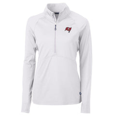 Tampa Bay Buccaneers Cutter & Buck Women's Adapt Eco Knit Half-Zip Pullover Jacket - White - NFL