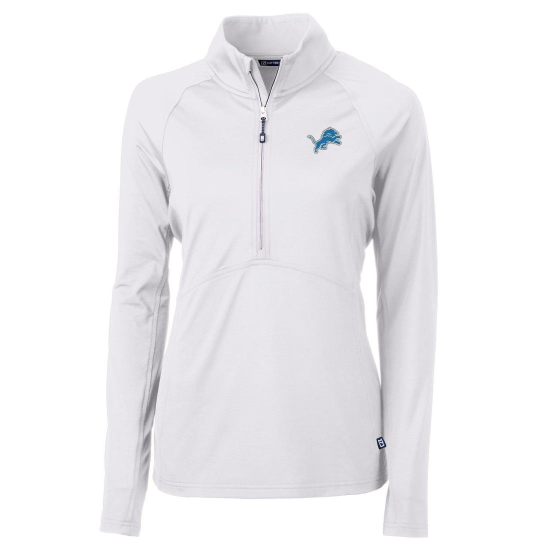 Detroit Lions Cutter & Buck Women's Adapt Eco Knit Half-Zip Pullover Jacket - White - NFL