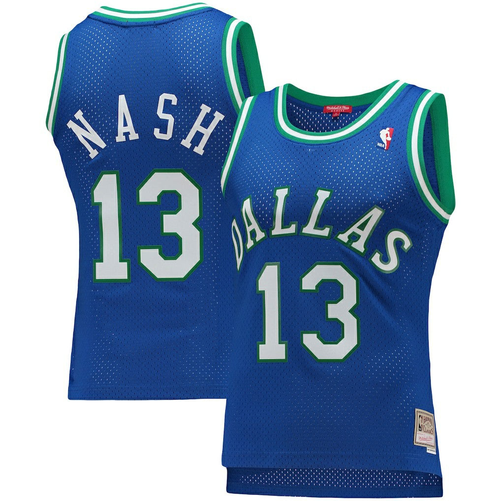 Mitchell & Ness Steve Nash Dallas Mavericks Women's 1998/99 Hardwood Classics Swingman Jersey Blue