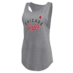 Fanatics Chicago Bulls Women's Quality Time Open Scoop Neck Tri-Blend Tank Top Heathered Gray