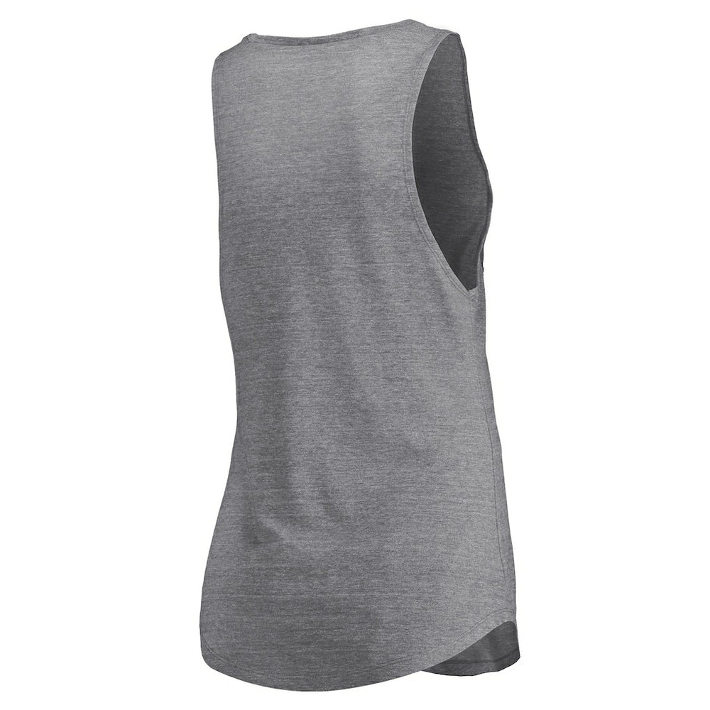 Fanatics Chicago Bulls Women's Quality Time Open Scoop Neck Tri-Blend Tank Top Heathered Gray