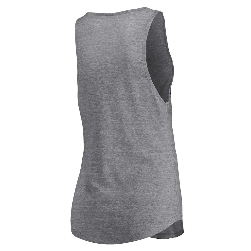 Fanatics Dallas Mavericks Women's Quality Time Open Scoop Neck Tri-Blend Tank Top Heathered Gray