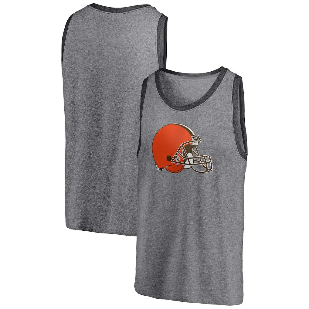 Cleveland Browns Famous Tri-Blend Tank Top - Heathered Gray/Heathered Charcoal - Fanatics