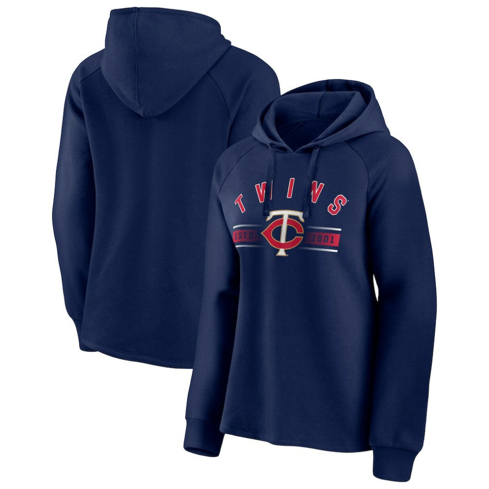 Minnesota Twins Fanatics Women's Perfect Play Raglan Pullover Hoodie Outlet