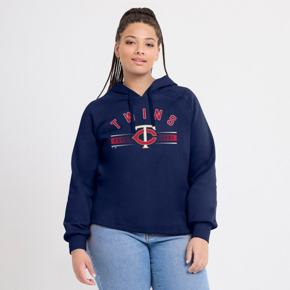 Minnesota Twins Fanatics Women's Perfect Play Raglan Pullover Hoodie Outlet
