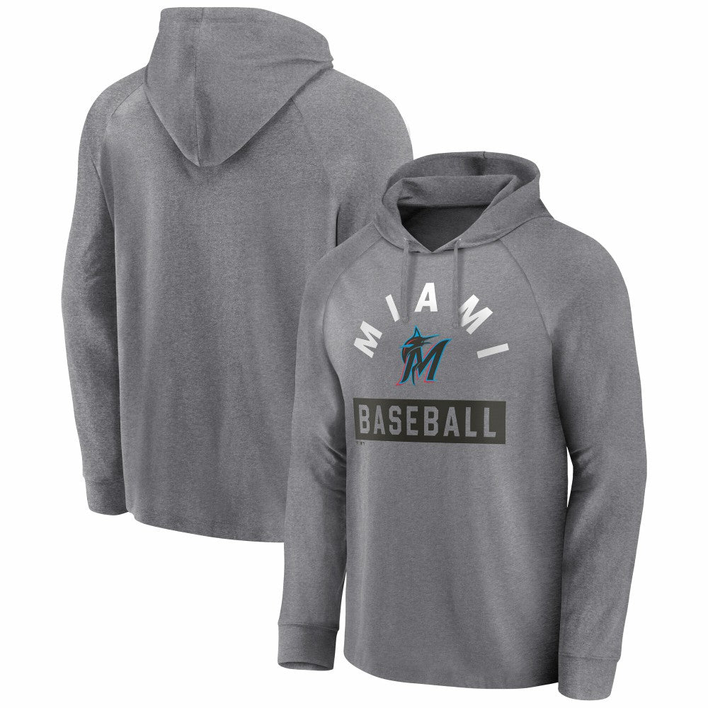 Miami Marlins Fanatics No Time Off Raglan Pullover Hoodie for sale