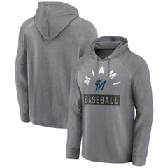Miami Marlins Fanatics No Time Off Raglan Pullover Hoodie for sale