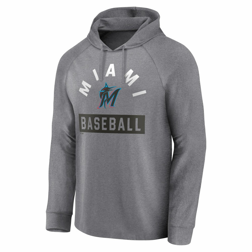 Miami Marlins Fanatics No Time Off Raglan Pullover Hoodie for sale