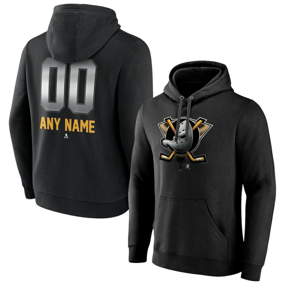 Anaheim Ducks Personalized Midnight Mascot Logo Pullover Hoodie - Black | NHL discount