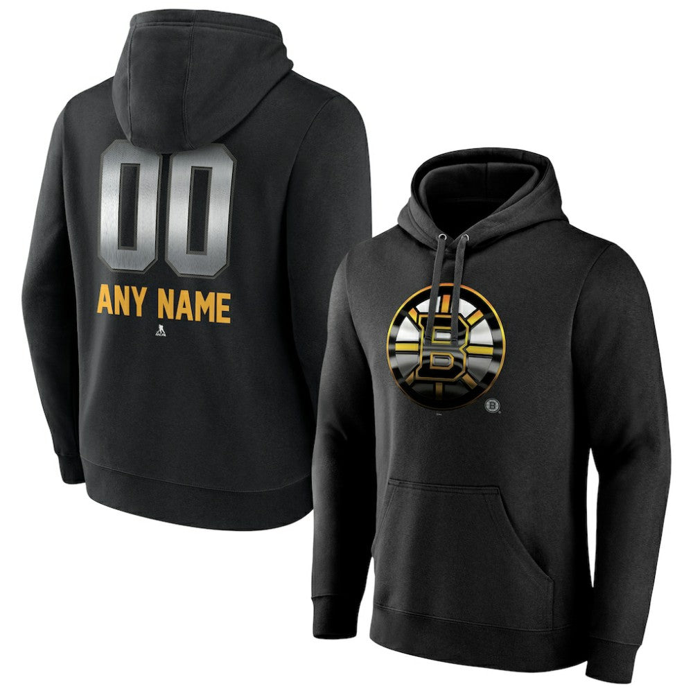 Boston Bruins Personalized Midnight Mascot Logo Pullover Hoodie - Black | NHL sale