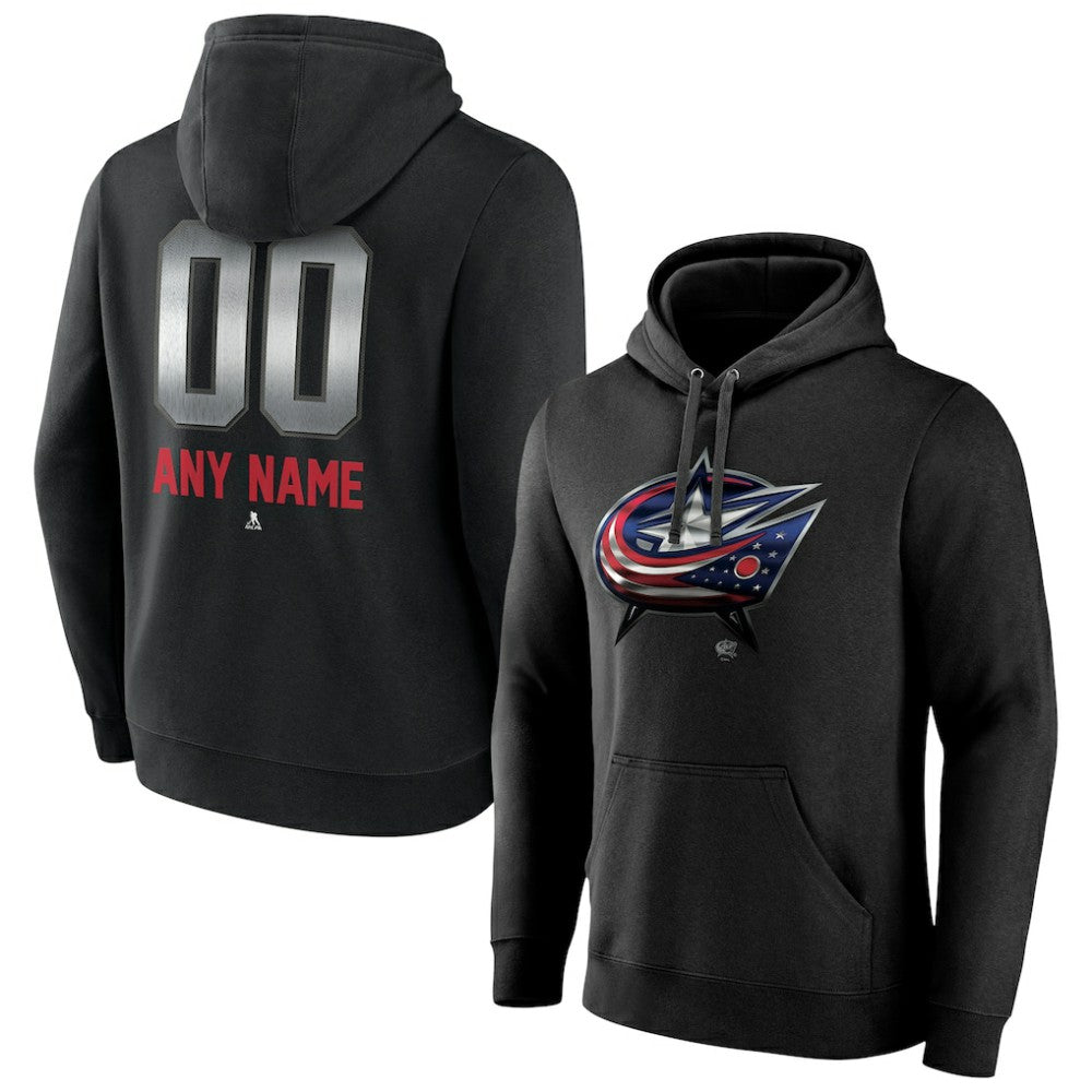Columbus Blue Jackets Personalized Midnight Mascot Logo Pullover Hoodie - Black | NHL sale