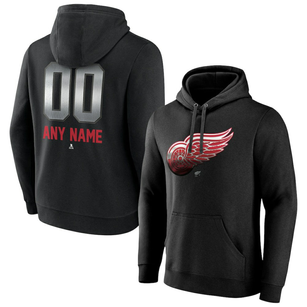Detroit Red Wings Personalized Midnight Mascot Logo Pullover Hoodie - Black | NHL online