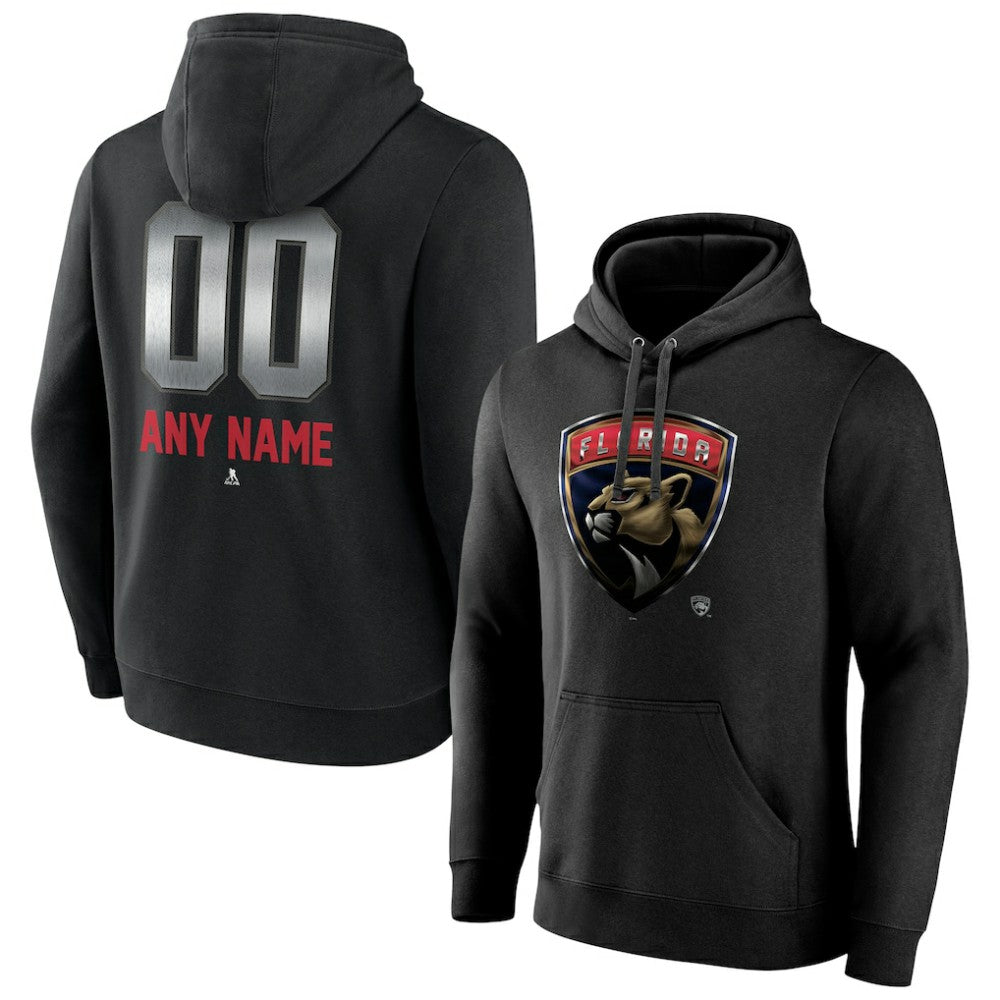 Florida Panthers Personalized Midnight Mascot Logo Pullover Hoodie - Black | NHL Clearance