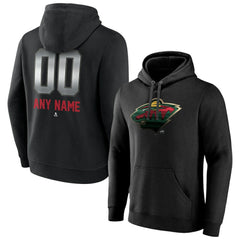Minnesota Wild Personalized Midnight Mascot Logo Pullover Hoodie - Black | NHL Lifestyle