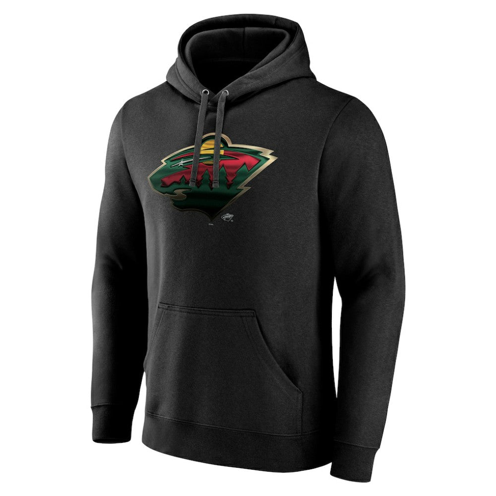 Minnesota Wild Personalized Midnight Mascot Logo Pullover Hoodie - Black | NHL Lifestyle