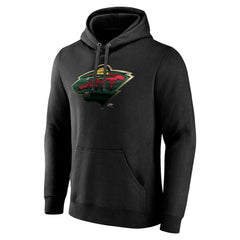 Minnesota Wild Personalized Midnight Mascot Logo Pullover Hoodie - Black | NHL Lifestyle