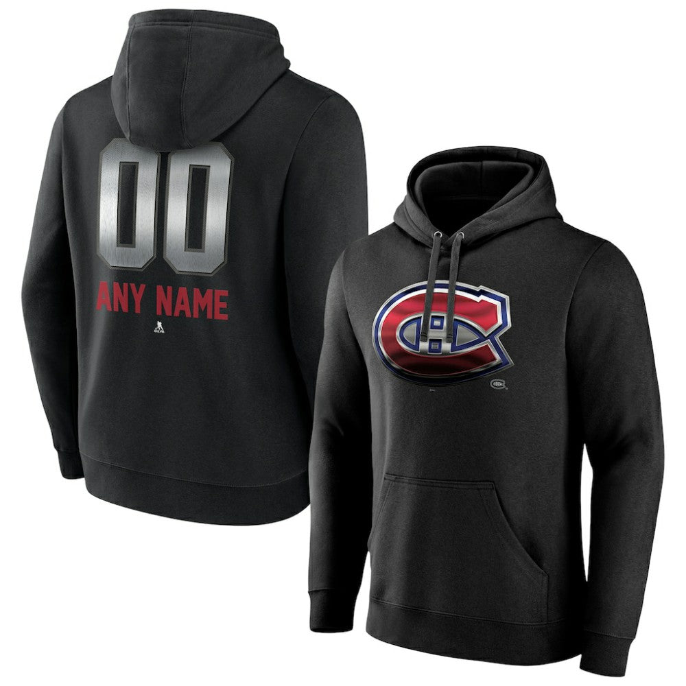 Montreal Canadiens Personalized Midnight Mascot Logo Pullover Hoodie - Black | NHL Clearance