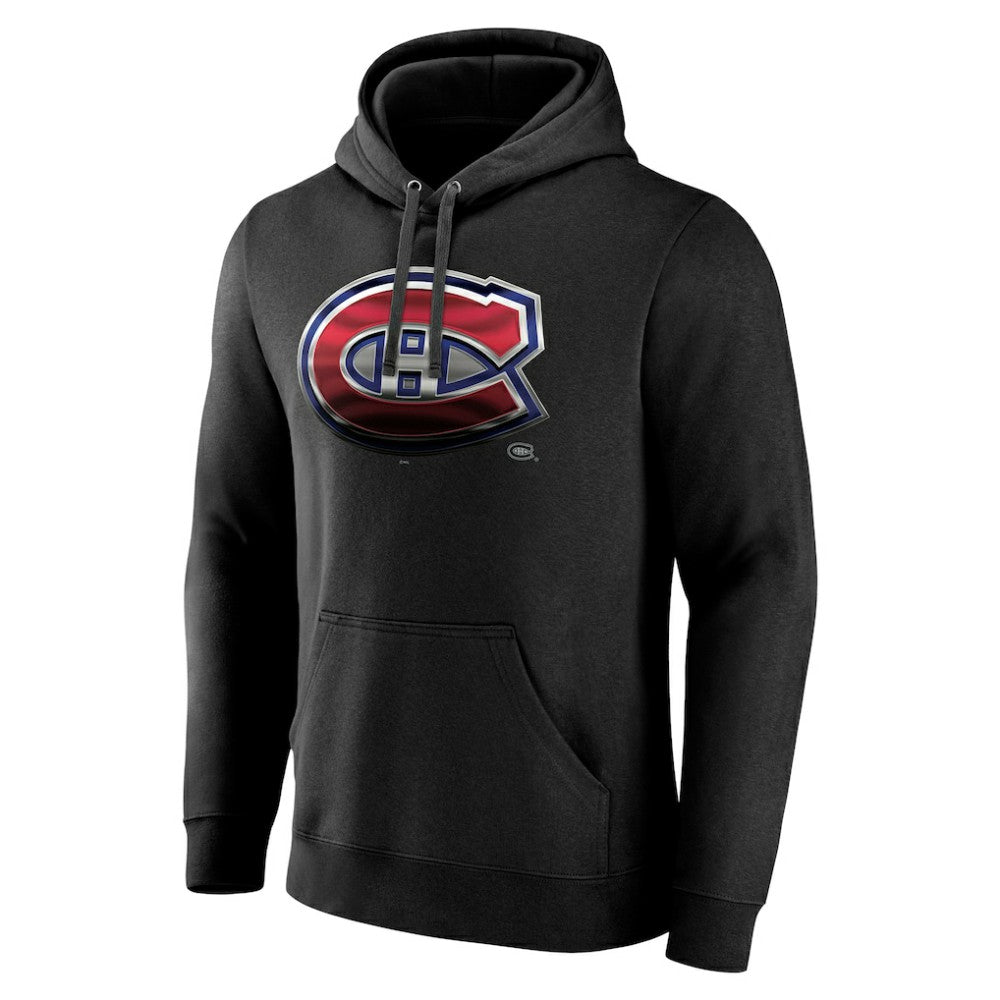 Montreal Canadiens Personalized Midnight Mascot Logo Pullover Hoodie - Black | NHL Clearance