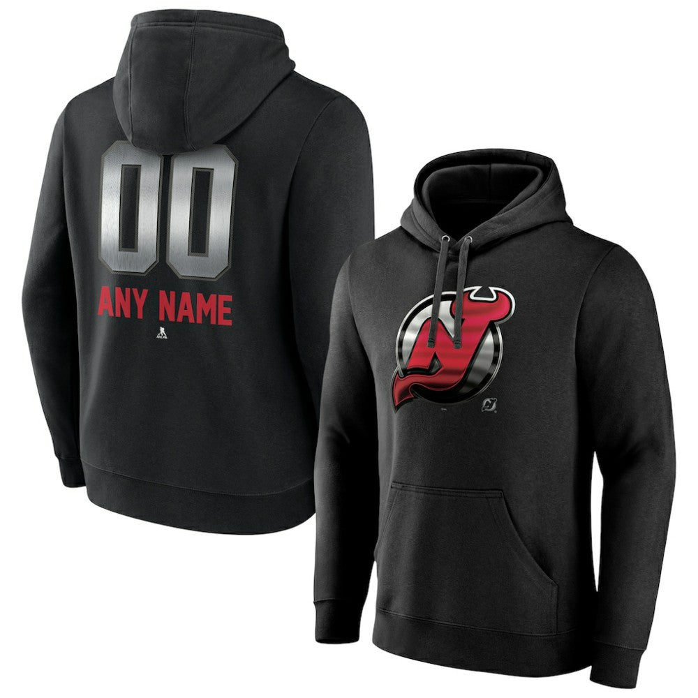 New Jersey Devils Personalized Midnight Mascot Logo Pullover Hoodie - Black | NHL Clearance
