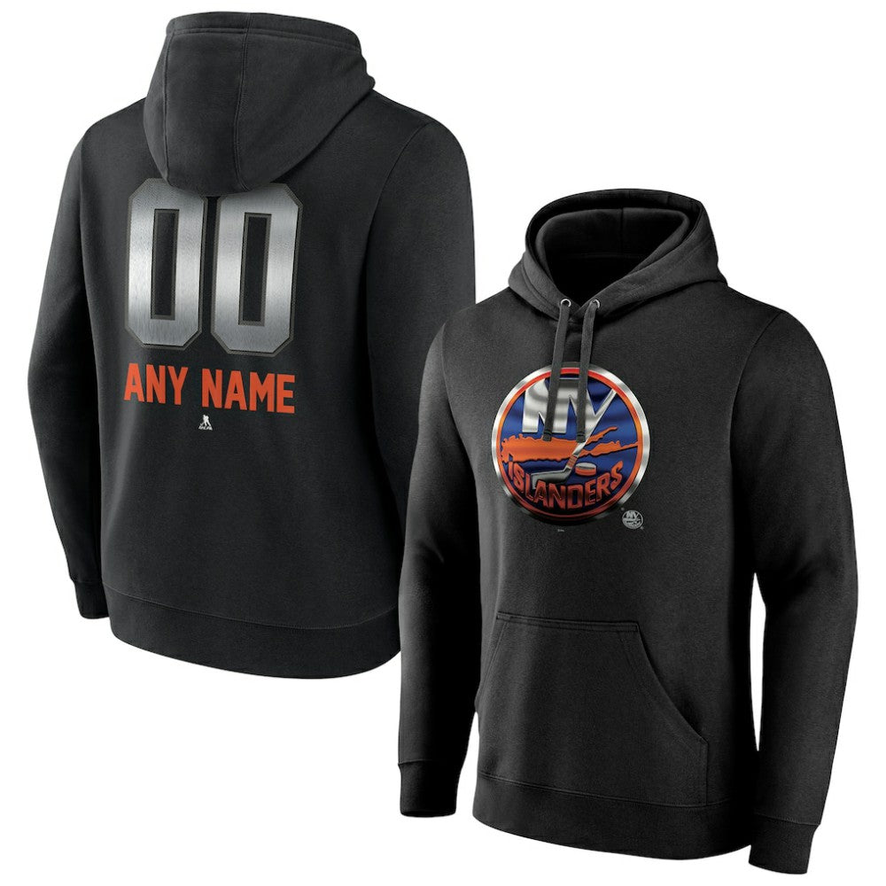New York Islanders Personalized Midnight Mascot Logo Pullover Hoodie - Black | NHL online