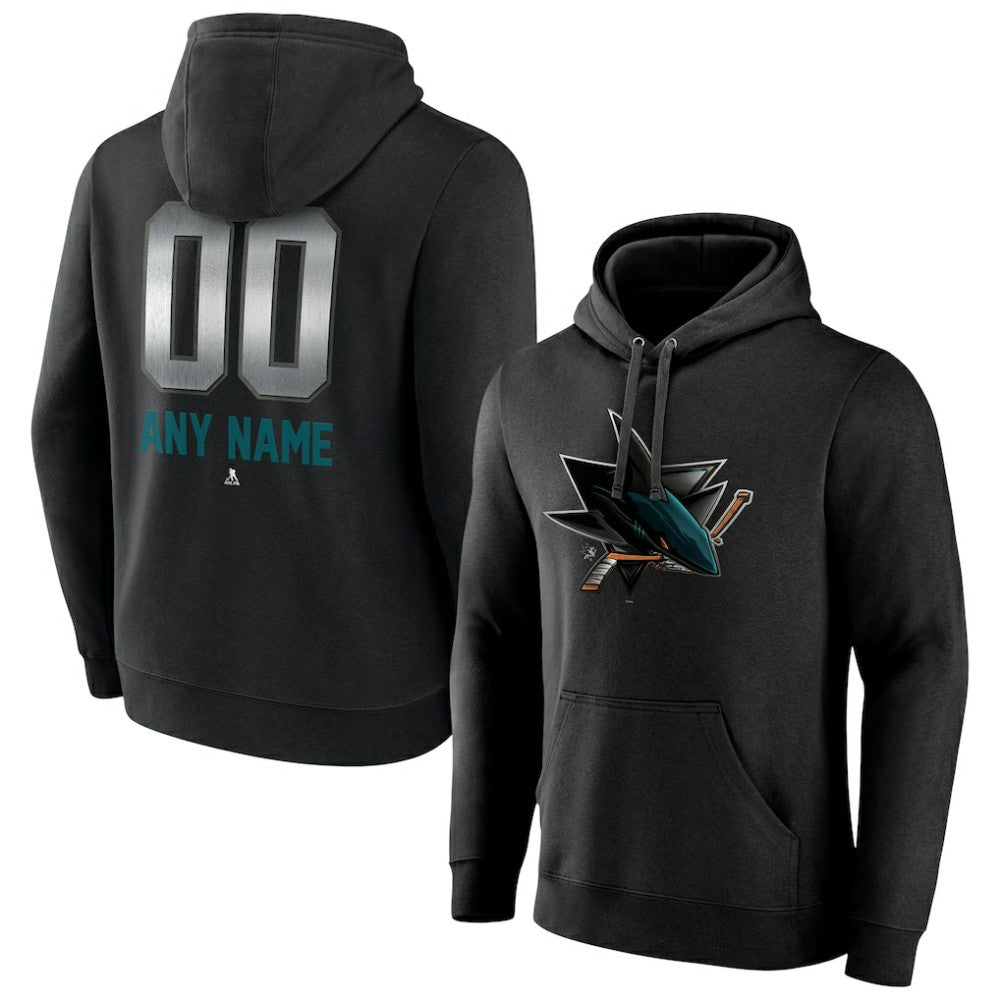 San Jose Sharks Personalized Midnight Mascot Logo Pullover Hoodie - Black | NHL discount