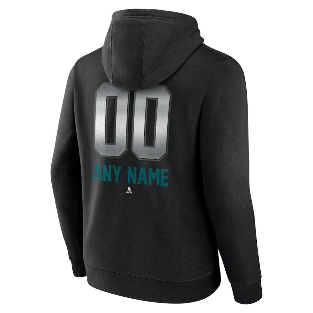 San Jose Sharks Personalized Midnight Mascot Logo Pullover Hoodie - Black | NHL discount