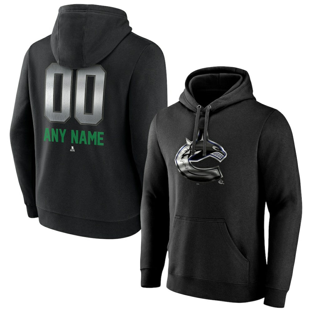 Vancouver Canucks Personalized Midnight Mascot Logo Pullover Hoodie - Black | NHL on sale