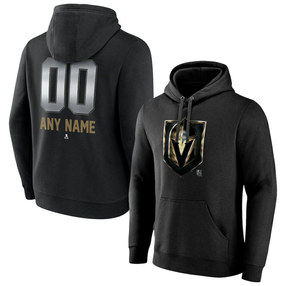 Vegas Golden Knights Personalized Midnight Mascot Logo Pullover Hoodie - Black | NHL Clearance