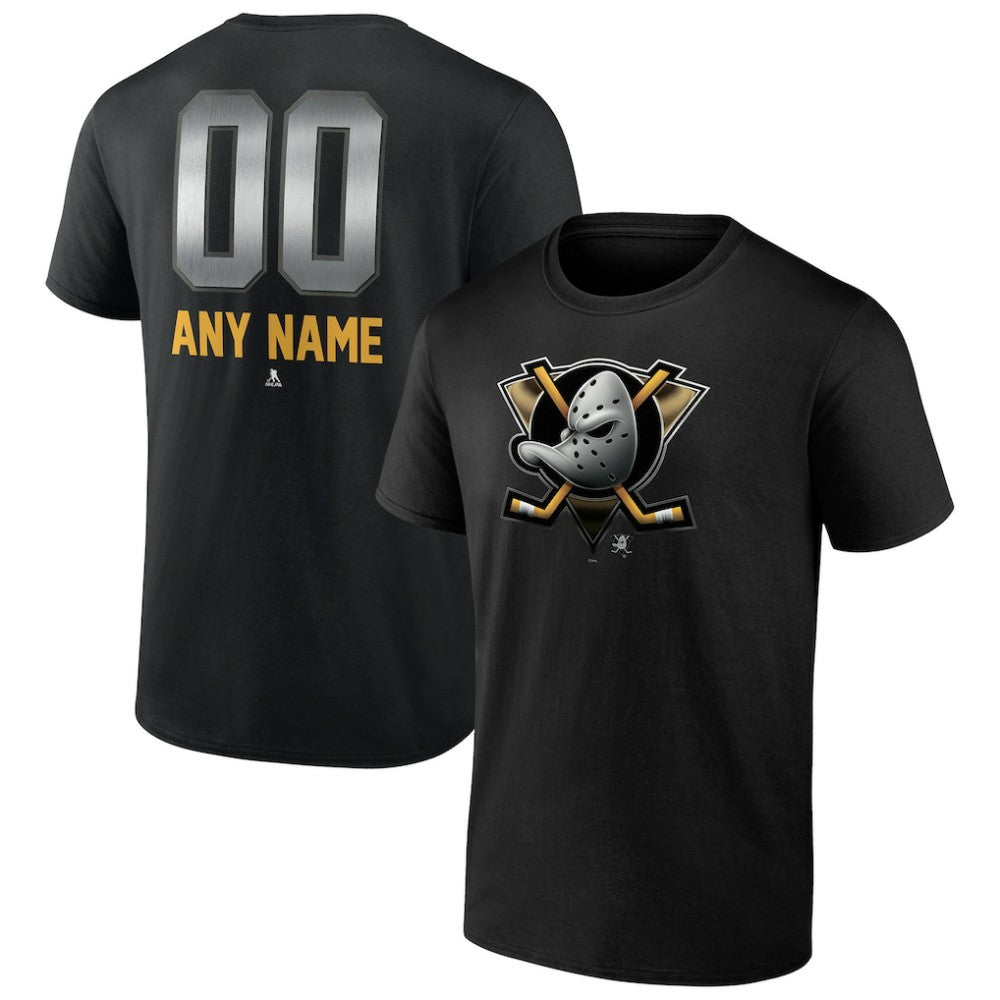 Anaheim Ducks Personalized Midnight Mascot Logo T-Shirt - Black | NHL discount