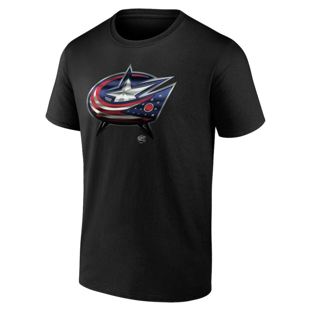 Columbus Blue Jackets Personalized Midnight Mascot Logo T-Shirt - Black | NHL Clearance