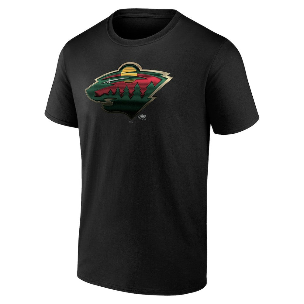 Minnesota Wild Personalized Midnight Mascot Logo T-Shirt - Black | NHL near me