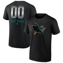 San Jose Sharks Personalized Midnight Mascot Logo T-Shirt - Black | NHL Lifestyle