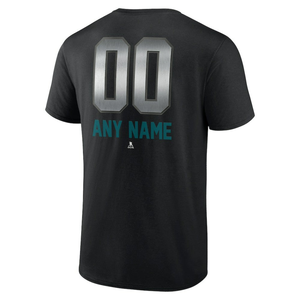 San Jose Sharks Personalized Midnight Mascot Logo T-Shirt - Black | NHL Lifestyle