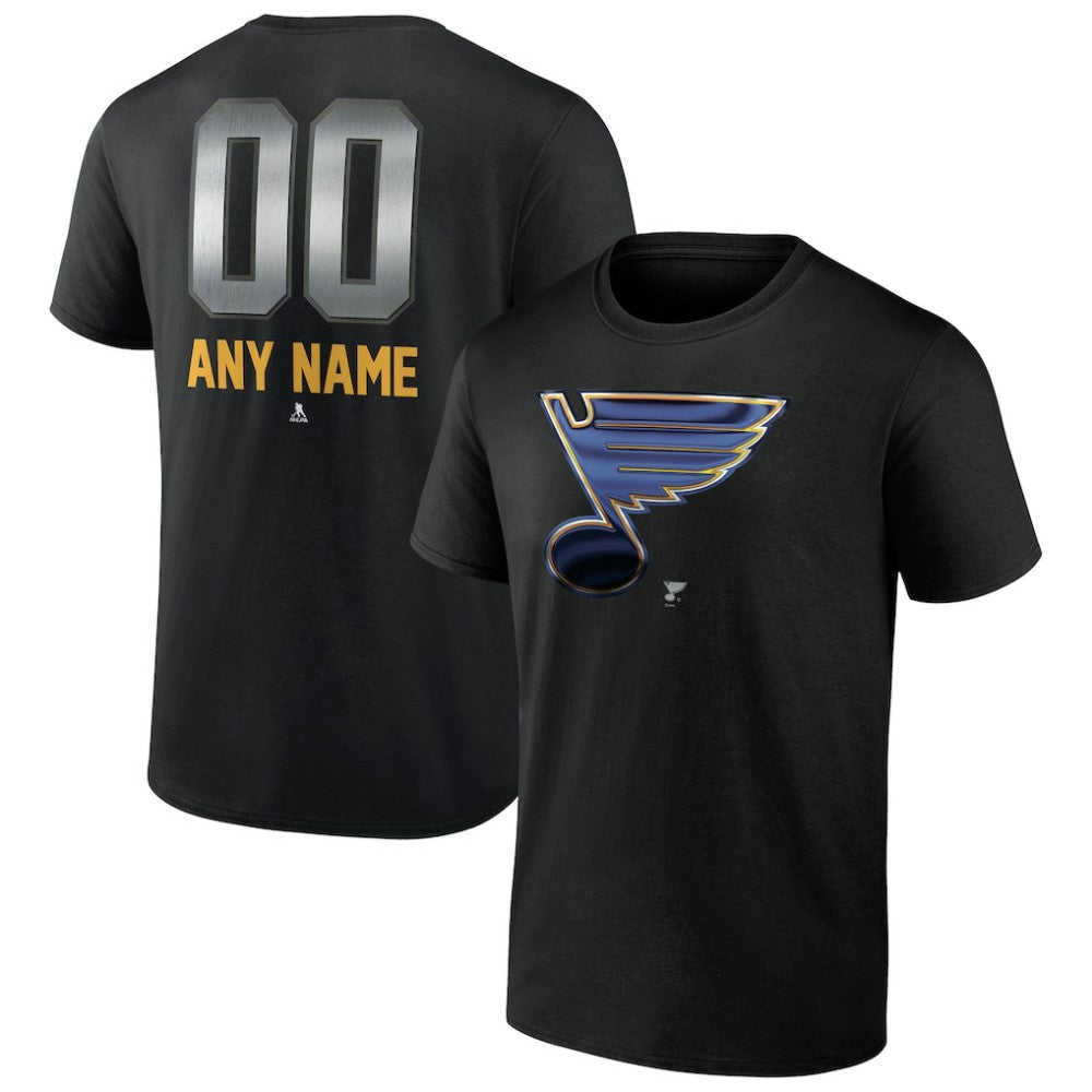 St. Louis Blues Personalized Midnight Mascot Logo T-Shirt - Black | NHL Clearance